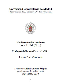Portada de Mapa de Contaminación Lumínica