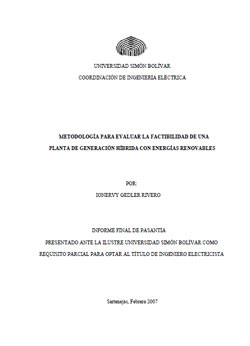 Portada de Metodologia Vabilidad Planta Generacion Hibrida