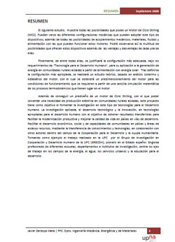 Portada de Prediseño de un Motor de Ciclo Stirling