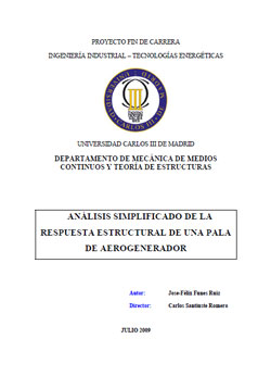 Portada de Respuesta Estructural Pala Aerogenerador